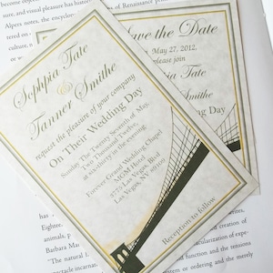 Brooklyn Bridge Inspired Wedding Invitations- Wedding Invitation Sample Set