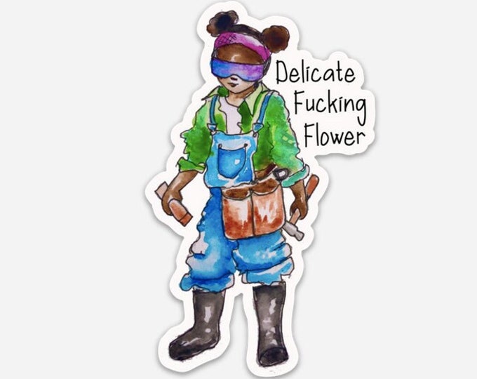 Delicate Fucking Flower Sticker