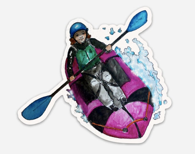 Pink Packraft Sticker