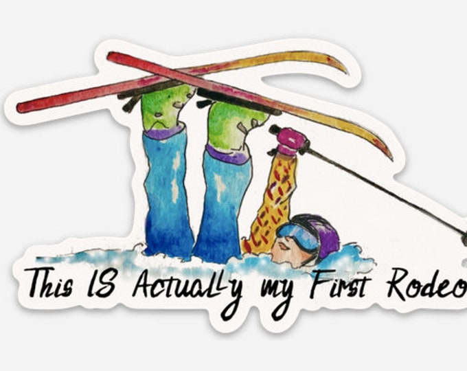 First Rodeo Skiing Sticker