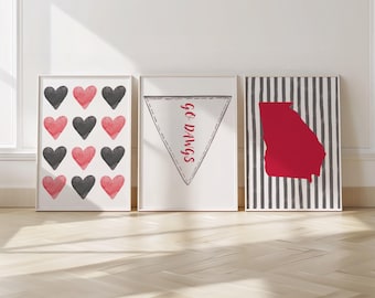 Go Dawgs Pennant Art: Georgia Gameday Dorm Decor (Digital Download)