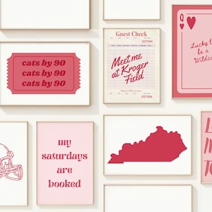 Pink University of Kentucky Digital Art/Wildcat Dorm Decor/Lexington Gameday Wall Art