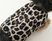 Wild Leopard Cheetah Faux Suede Pet Harness Vest Coat Jacket - Trendy Modern Fashion for Small Dog Puppy Kitten Furbaby