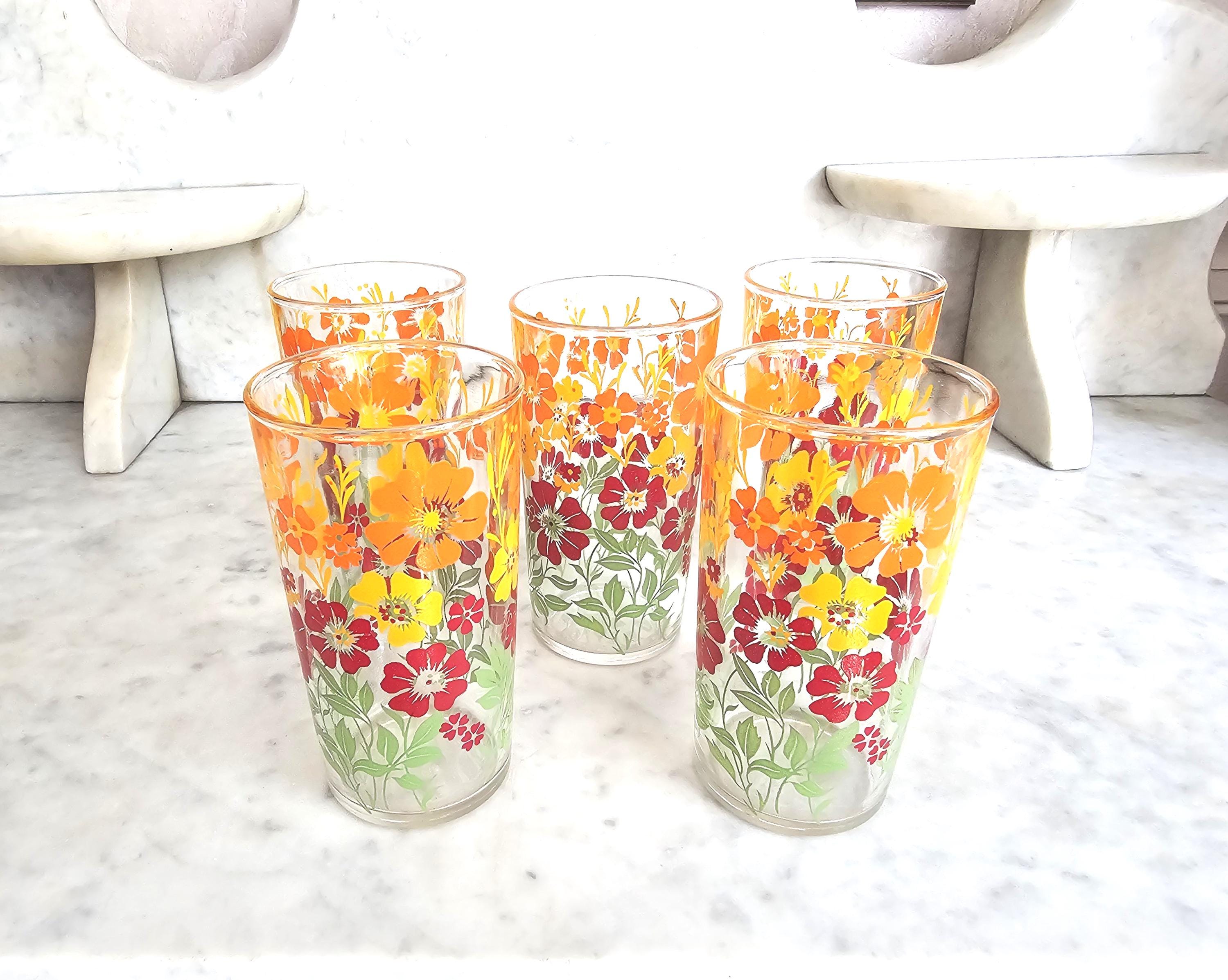 Retro Flower Glasses Mid Century - Etsy