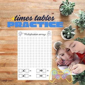 Hoja de trabajo con ejercicios de multiplicación rápida para niños, especialmente para TDAH, necesidades educativas especiales y discalculia (descarga en PDF)