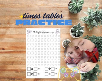 Quick Multiplication practice, ADHD, SEN and dyscalculia-Friendly Gaming themed Worksheet for Kids (PDF Download)
