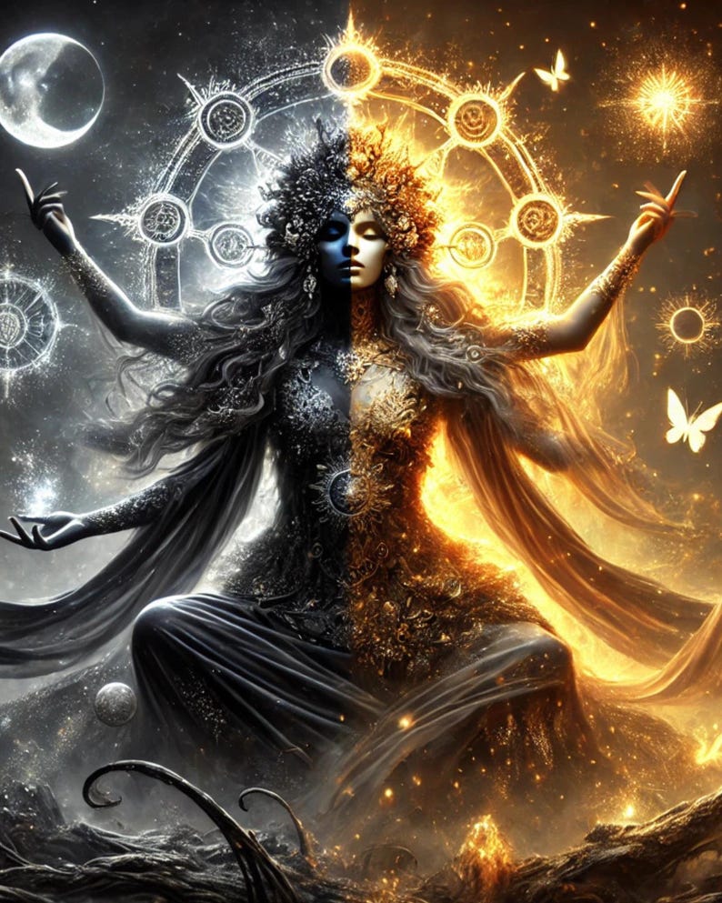 Solar and Lunar Goddess Digital Art - Etsy
