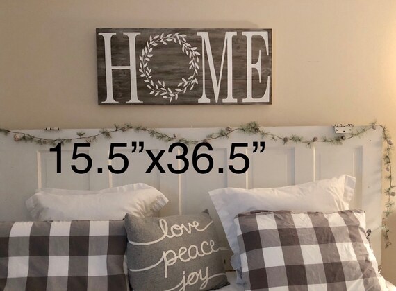 Large Home Sign Dining Room Decor Bedroom Wall Decor Wooden Etsy