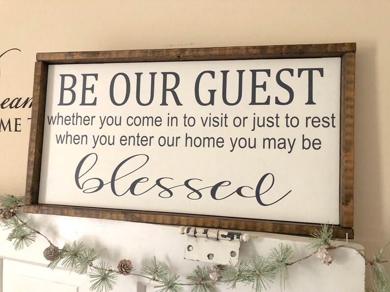 Be Our Guest Farmhouse Rustic Wood Sign Housewarming Gift Etsy