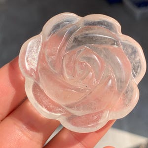 Hand geschnitzte klare Quarzkristall Rose: Wohnkultur Geschenk (1.8 '')
