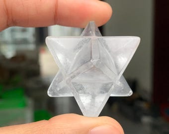 Natürlicher Bergkristall Merkaba Stern: Heilige Geometrie Kristall, Wohnkultur