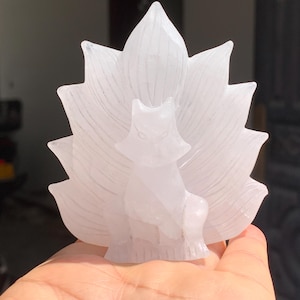 3.3&quot;Natural clear quartz,quartz crystal,hand carved,Crystal Nine-tailed fox,Fox Skull,Home Decoration Crystal Gifts 1pc