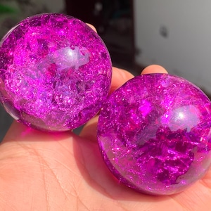 1.9&#39;&#39;+ Titanium  Magical Aura Crackle Sphere,Crystal Glass Ball,quartz Crystal,Crystal Ball,Crystal sphere,crystal Gifts 1pc