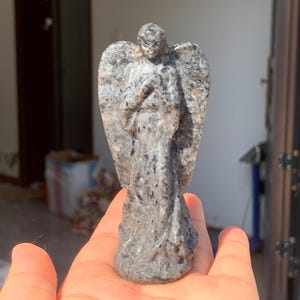 3.9&#39;&#39;+ Natural Yooperlite quartz,quartz crystal,hand carved,Crystal Angel,Angel skull,Home Decoration Crystal Gifts 1pc