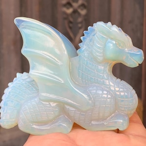 3.5&#39;&#39;+  Opalite quartz,quartz crystal,hand carved,Crystal Fly Dragon,Fly Dragon skull,Home Decoration Crystal Gifts 1pc