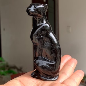 3,9&quot; Quartzo Obsidiana Natural, Cristal de Quartzo, Esculpido à Mão, Crânio de Leopardo de Cristal, Leopardo Obsidiana, Decoração para Casa 1pc