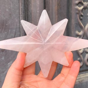Hand Carved Rose Quartz North Star: Home Decor Crystal Gift (5.5&#39;&#39;)