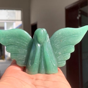 5.1&#39;&#39;+ Natural Aventurine angel,Hand carved Angel,quartz Crystal angel skull,Quartz Crystal angel,Home Decoration Gifts,random 1pc