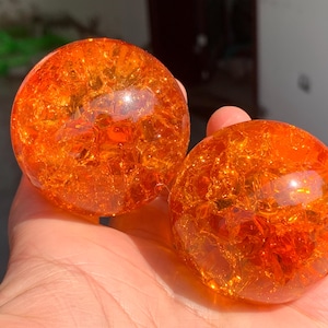 1.9&#39;&#39;+ Titanium Rainbow Magical Aura Crackle Sphere,Crystal Glass Ball,quartz Crystal,Crystal Ball,Crystal sphere,crystal Gifts 1pc