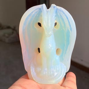 4&#39;&#39;+ Opalite  quartz,quartz crystal,hand carved,Crystal Fly Dragon,Fly Dragon skull,Crystal Gifts 1pc