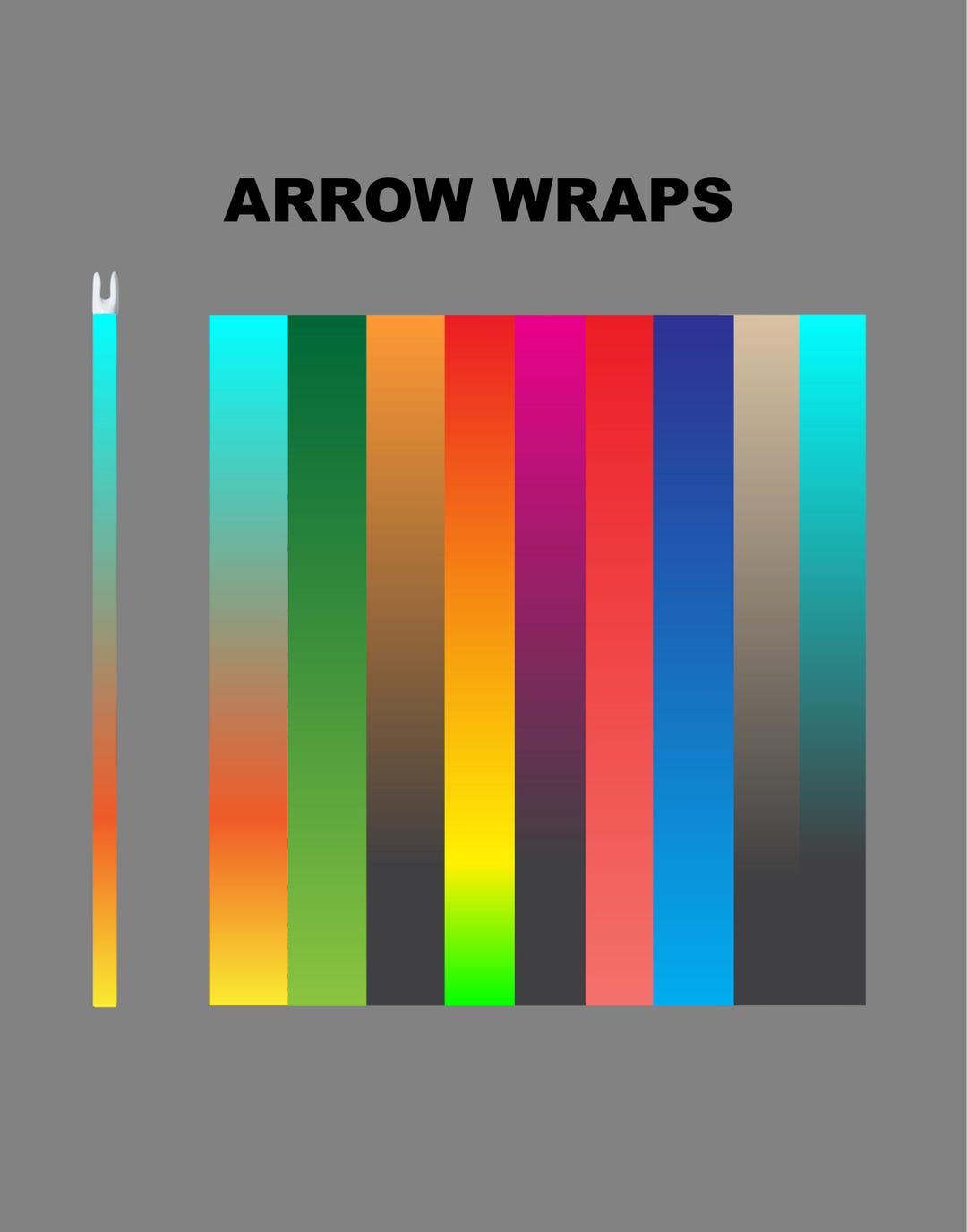 Arrow Wraps - Standard Diameter Fade Colors - Pack of 15 - Etsy