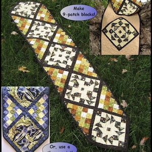 Block Play Table Runner PATTERN - Multiple Sizes - Use blocks or a print for centers.