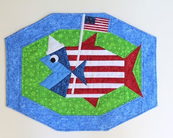 Fish supplement PATTERN AND Easy Octa-Strip Placemats PATTERN - A Quilting and Sewing Project