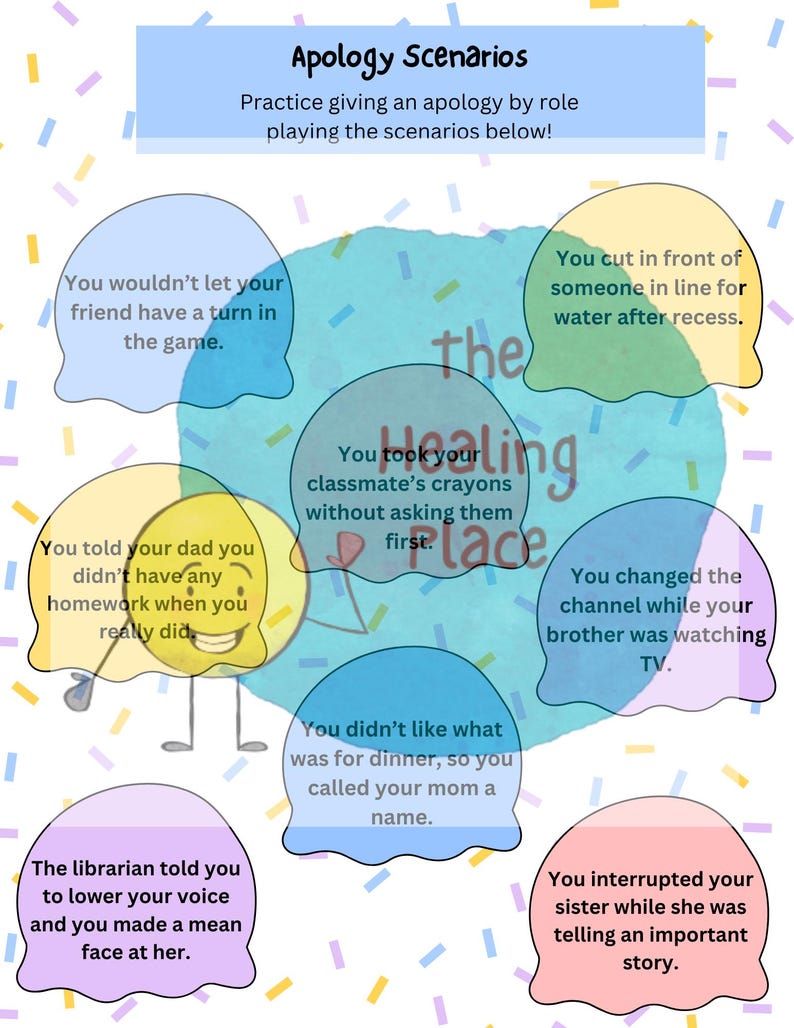 Ice Cream Apology, Social Skills Activity for Kids, Apologizing, School ...