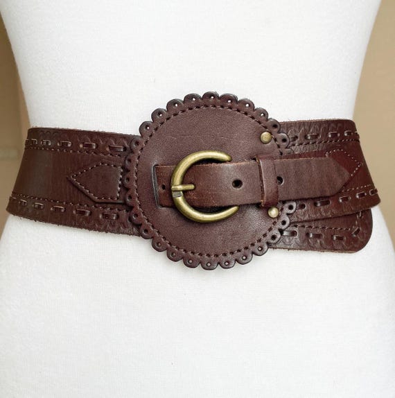 Esprit‎ Vintage Brown Leather Logo Belt s-l400.jpg main image 4