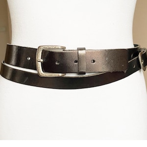 Xworks Vintage L XL western groenbruine leren riem, 93-103 cm, 36-40&quot;