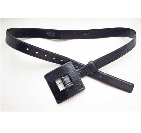 Sportmax/ Max Mara Vintage Italian Black Leather Belt, 75-95  display picture 1