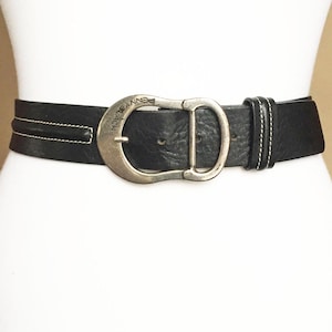 PENNYBLACK Italian Vintage Black Leather belt, 85-95cm/ 33-37&quot;