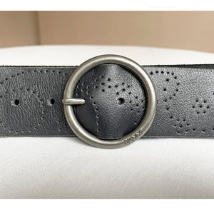 Black Vintage Waist Leather belt, 88-98cm/ 34-38&quot;