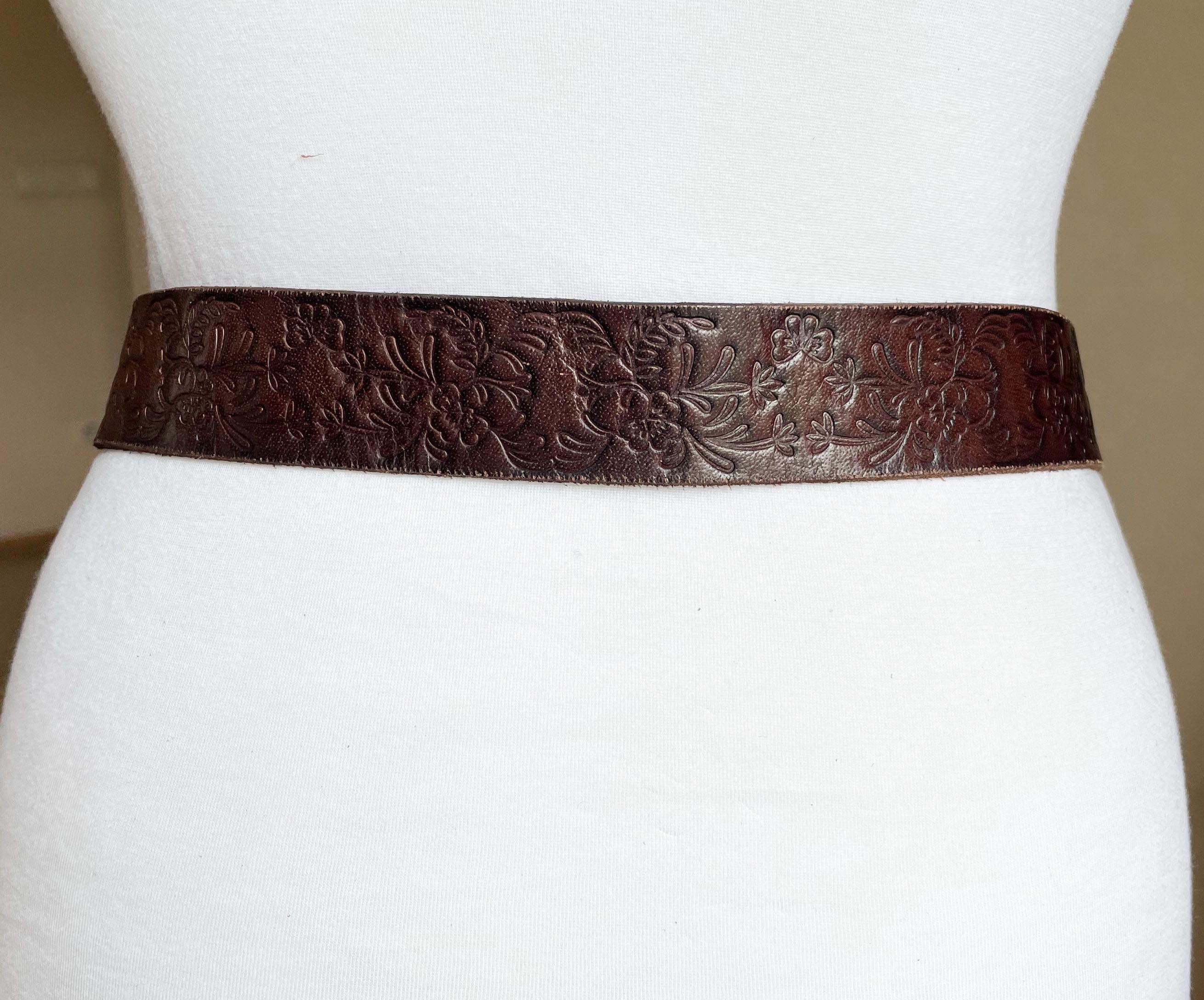 ?VTG Tooled Leather ESPRIT Belt vintage 70s tooled leather belt – 86 Vintage main image 3