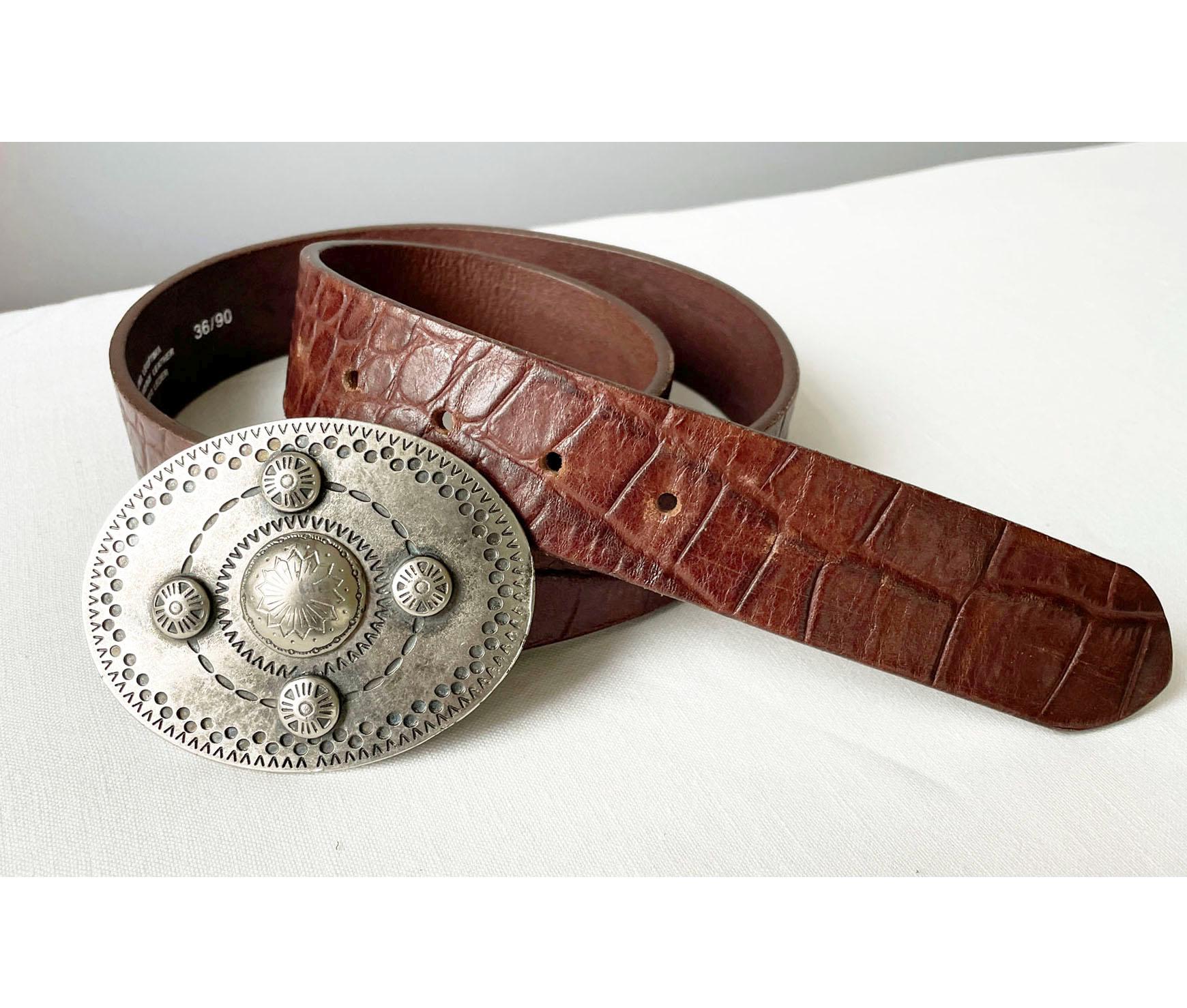 ROBERTO BELLIDO BROWN women leather Belt sz 75 M Roberto Bellido - Etsy main image 3