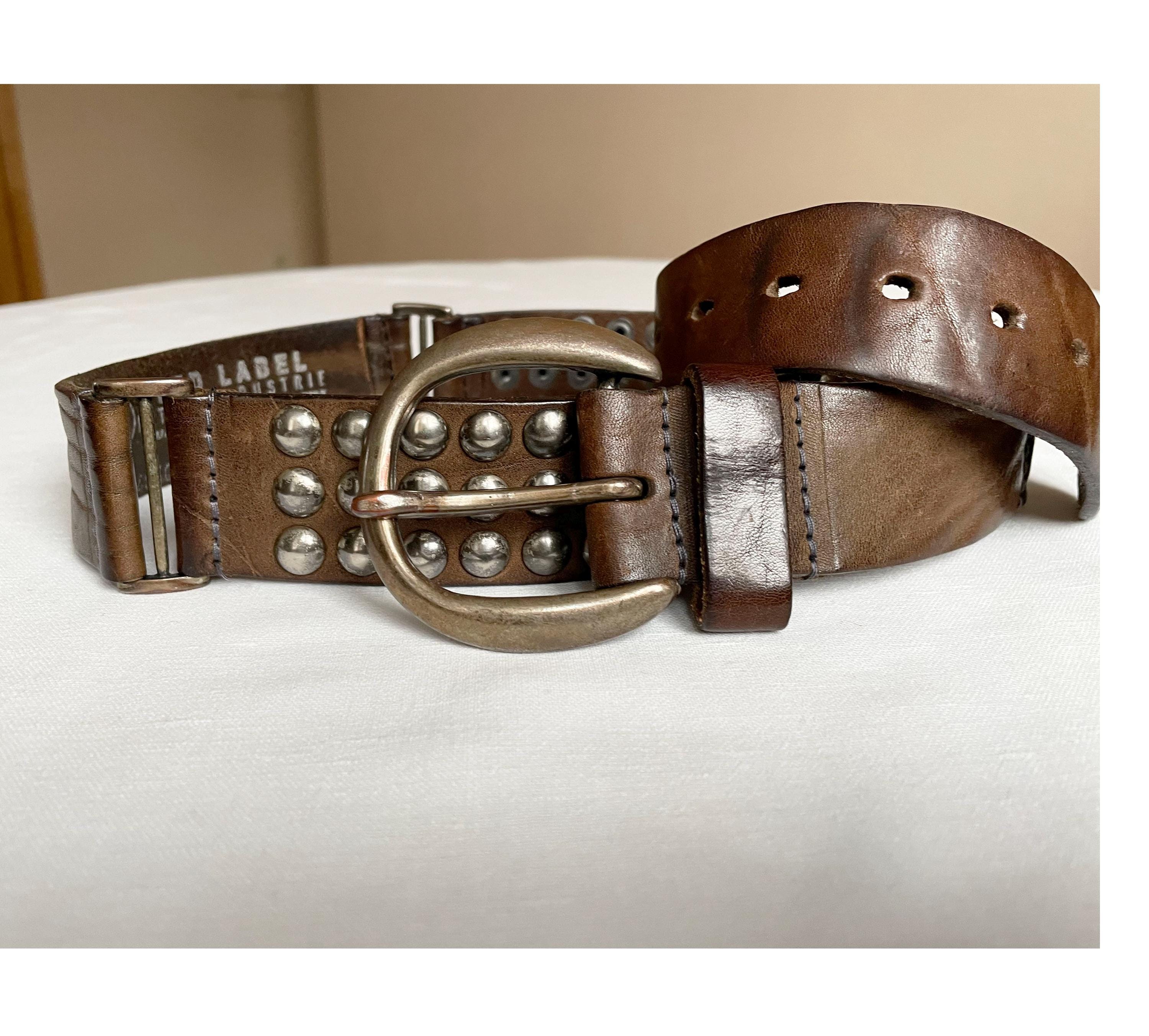 【13MONTH】Western Stud Belt (BROWN) Cuadra women's western belt in bovine leather with studs