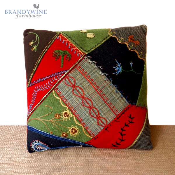 Crazy Quilt Pillows Etsy