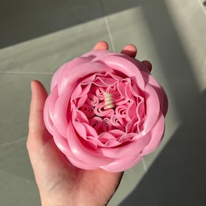Handcrafted Rose Flower Beeswax Candle - Eco-Friendly Gift Idea