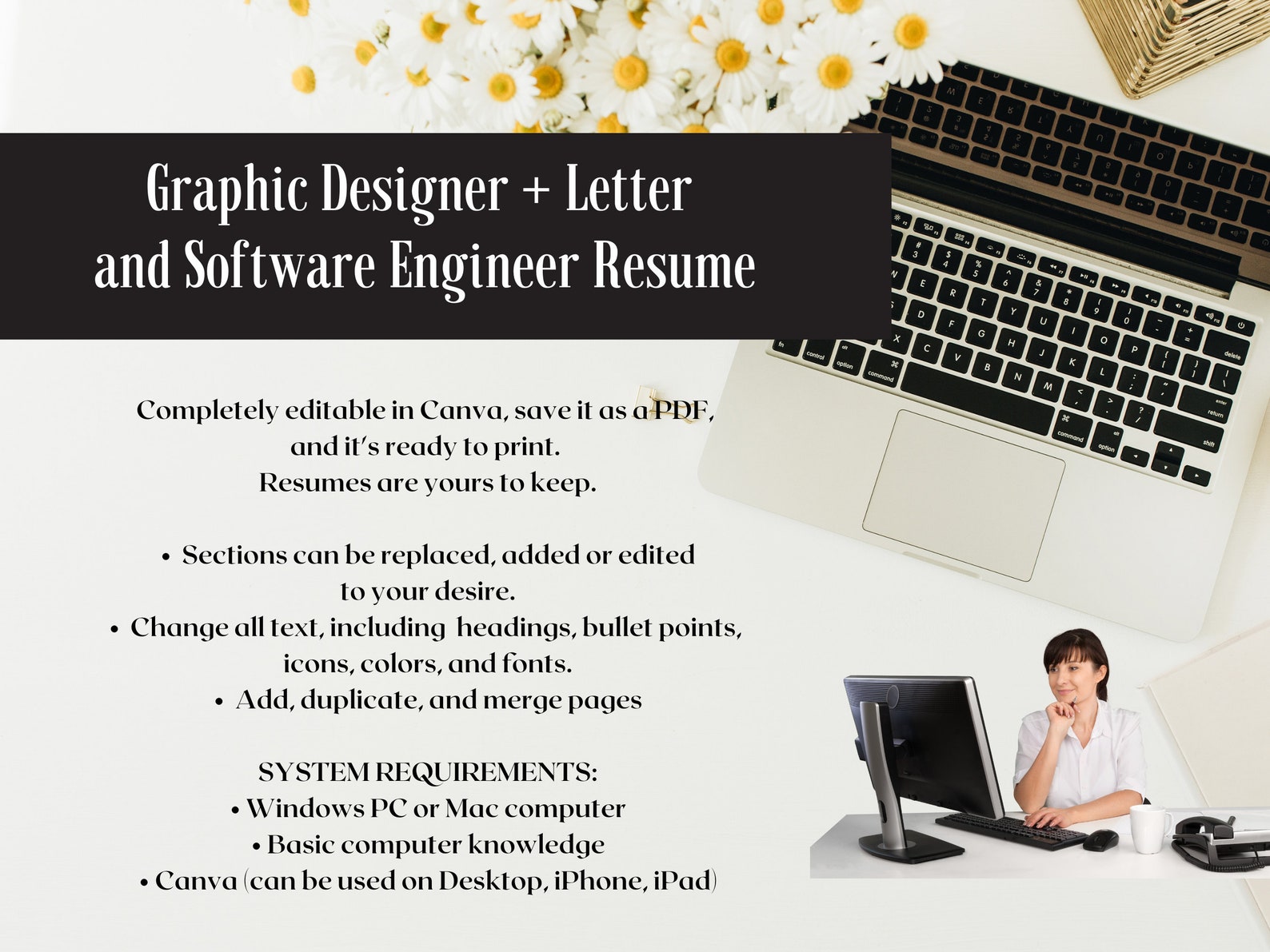 Editable Resume for Graphic Illustrator, and Software Engineer Resume