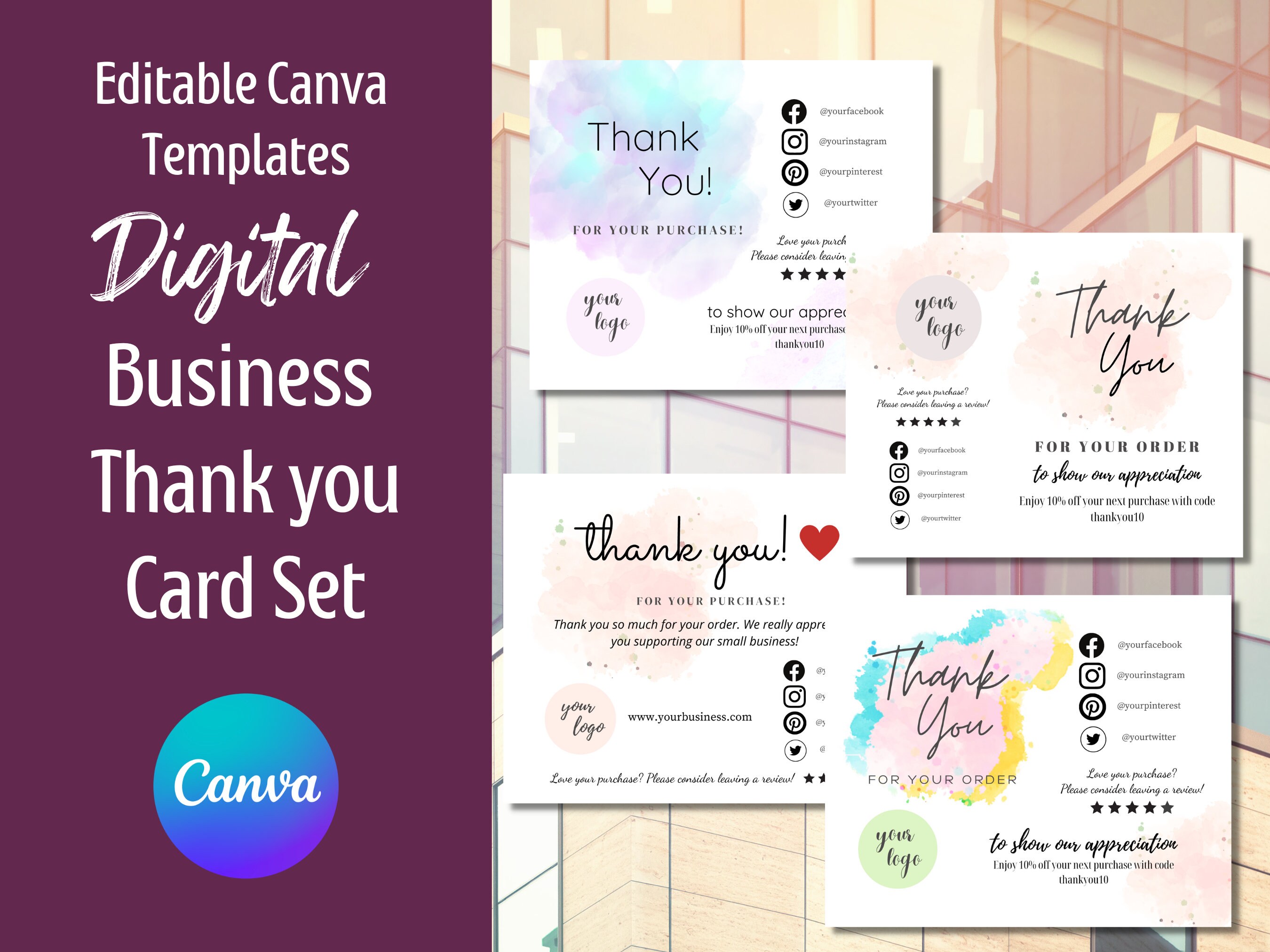 30+ Thank You Card Ideas - Canva