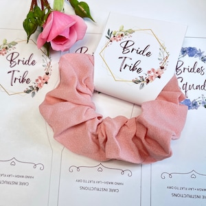 Wedding Bridal Party Scrunchies 4 Styles to Edit - Instant Download - personalized Scrunchies for Bridal Party Favor - Edit in Free Canva