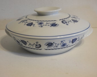 Vintage Noritake Blue Rhapsody Covered Casserole Dish - Japan