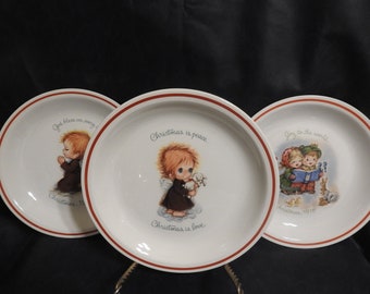 Vintage Little Folks and Rusties Collector Decorative Christmas Plates