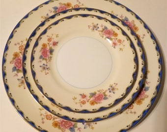 Japan Fine China by M 3-pc. Table Dinnerware Setting - Dinner Plate, Salad Plate, and Bread and Butter Plate