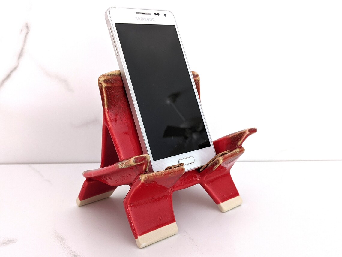 Ceramic cell phone holder mobile phone stand with red and Etsy