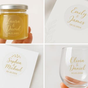 Personalized Clear Labels, Transparent Custom Wedding Favors, Round & Square Thank You Seals