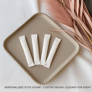 Recuerdo de agradecimiento para invitados: obsequio de azúcar personalizado, elegante detalle de barra de café, pequeño detalle para bodas, agradecimiento empresarial.