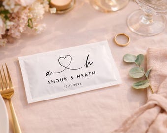 Toallitas húmedas personalizables: Recuerdos personalizados para bodas, fiestas y eventos, restaurantes y cafeterías.