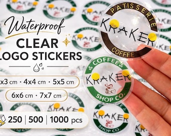 Waterproof Clear Logo Stickers: Custom Business Labels, Round or Square