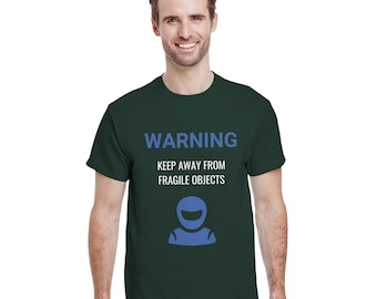 Camiseta de corredor - "Manténgase alejado de objetos frágiles" - Edición azul